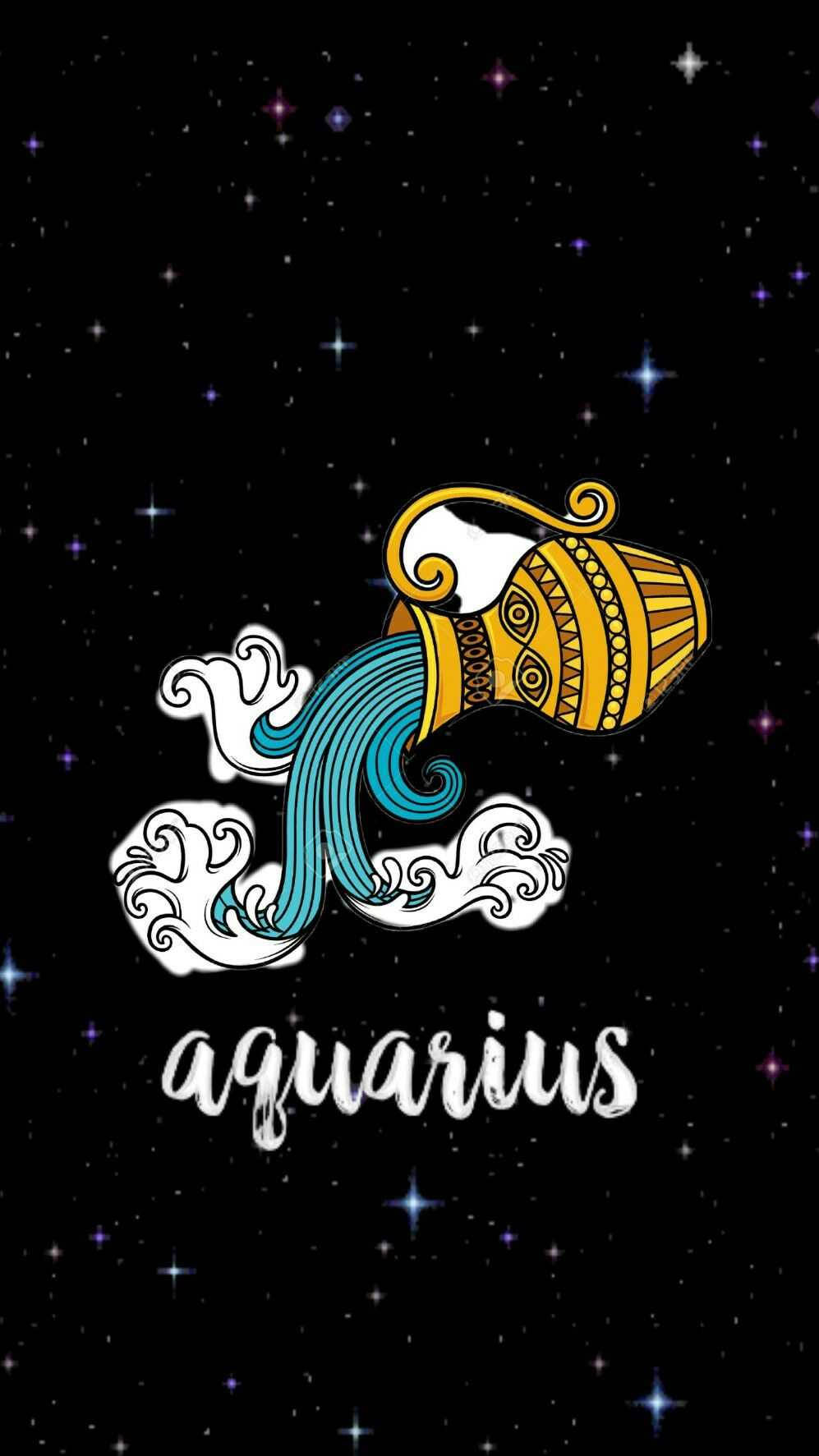 Cute Aquarius Yellow Vase Wallpaper