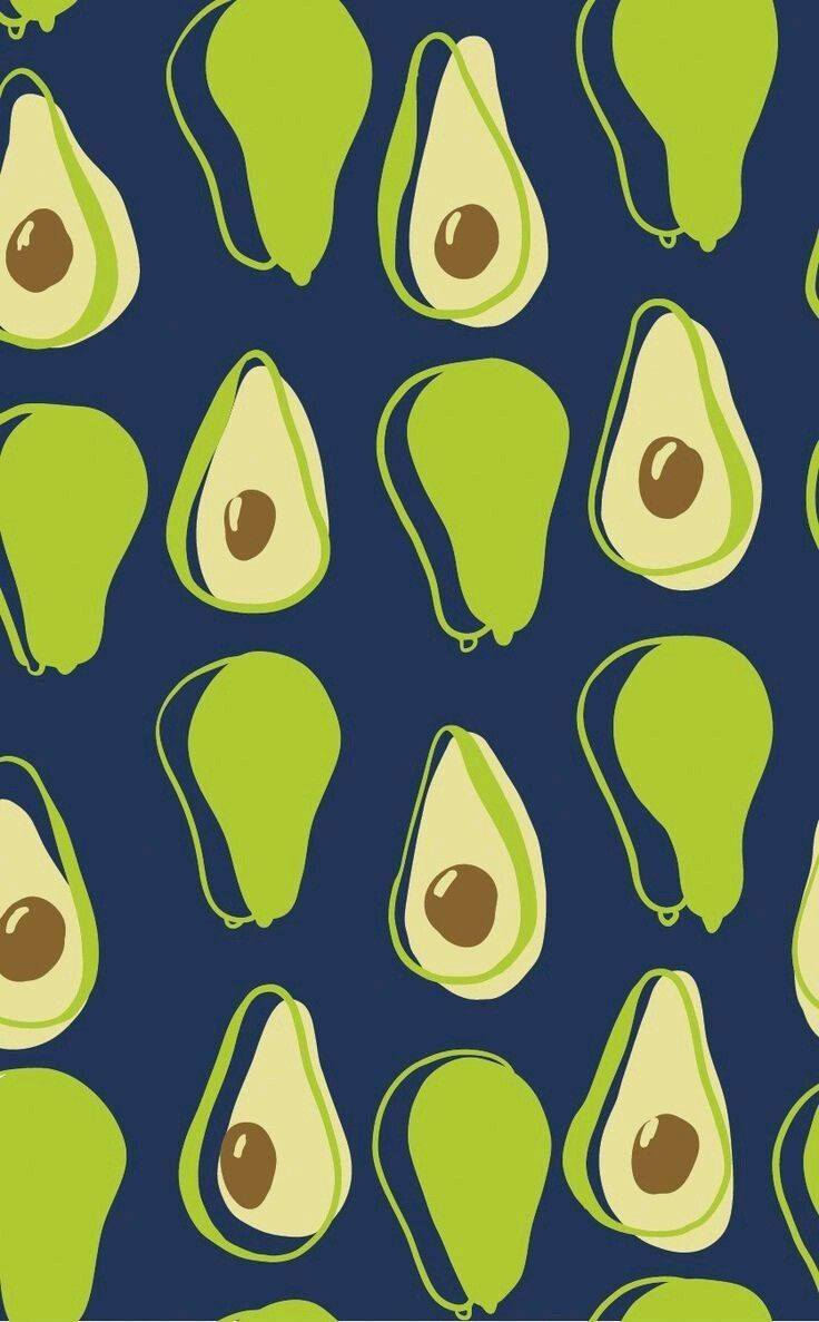 Cute Avocado Dark Blue Background Wallpaper