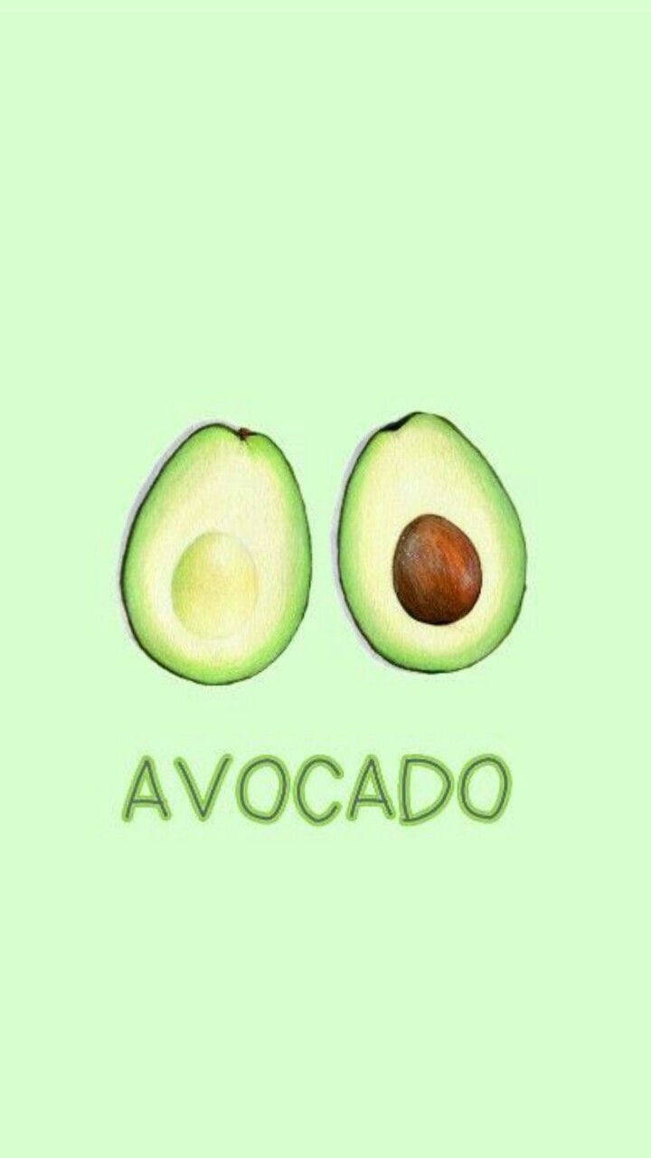 Cute Avocado Two Slices Wallpaper