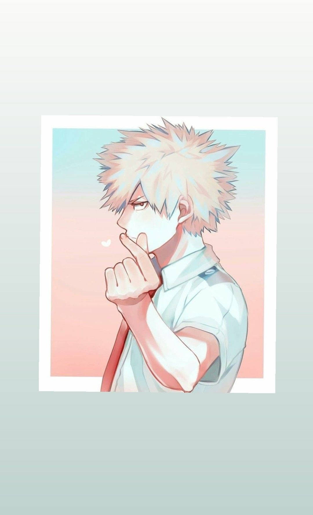 Cute Bakugo Heart Gesture Wallpaper