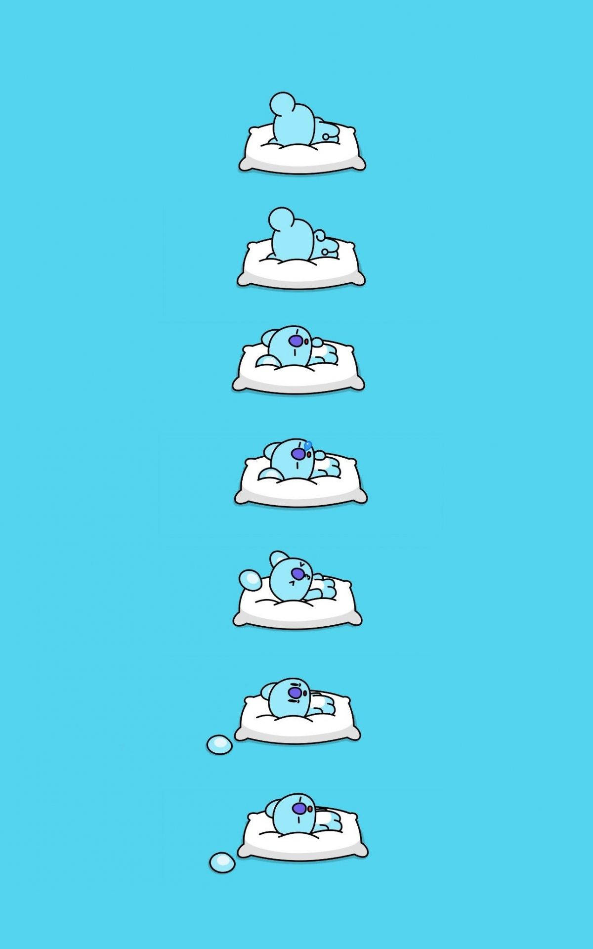 Cute Bt21 Koya Sleeping Wallpaper