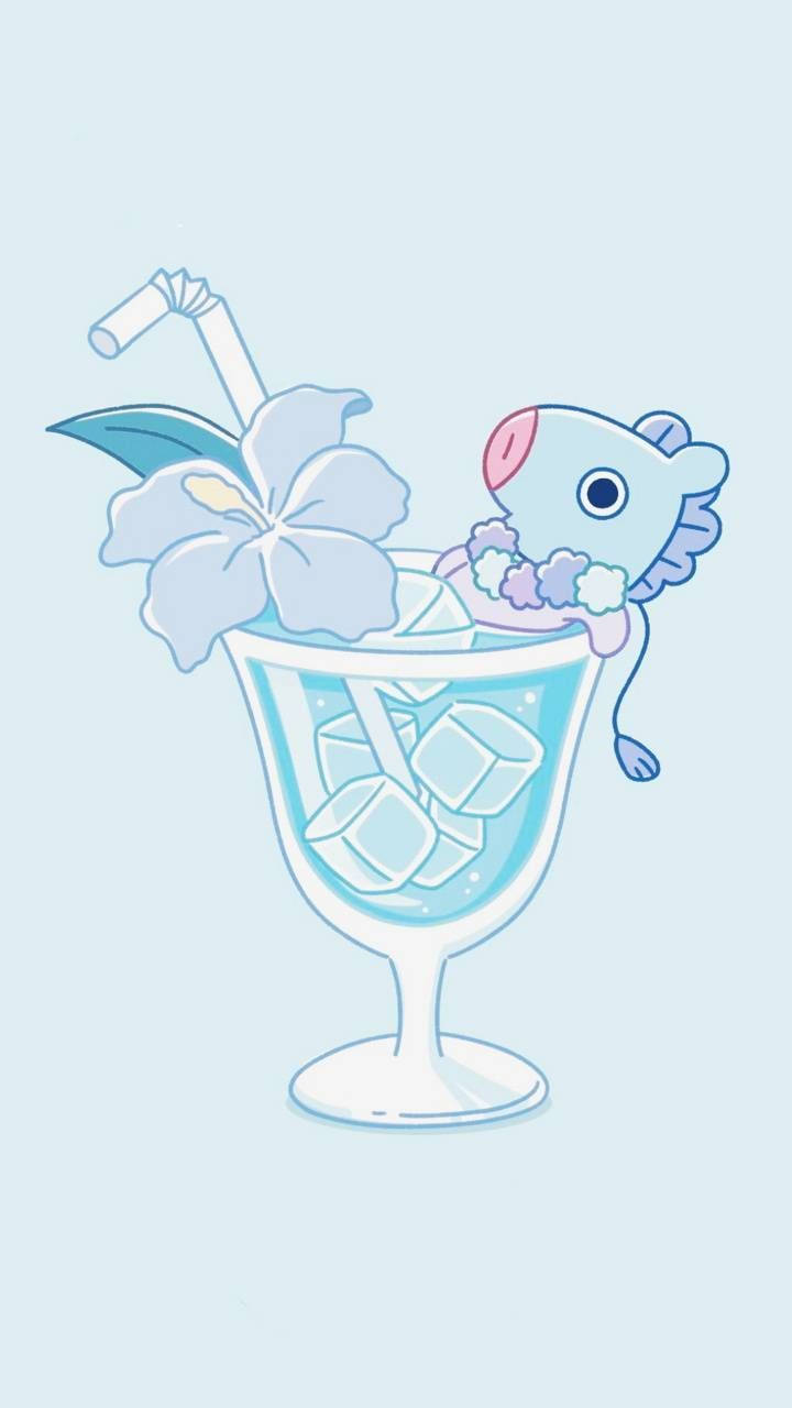 Cute Bt21 Mang Cocktail Wallpaper