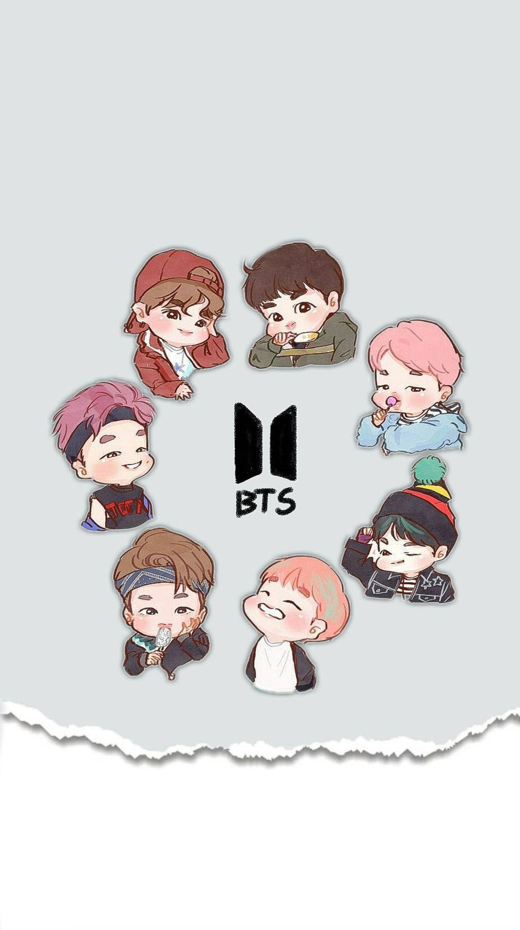 Cute Bts Drawing B21 Logo Wallpaper