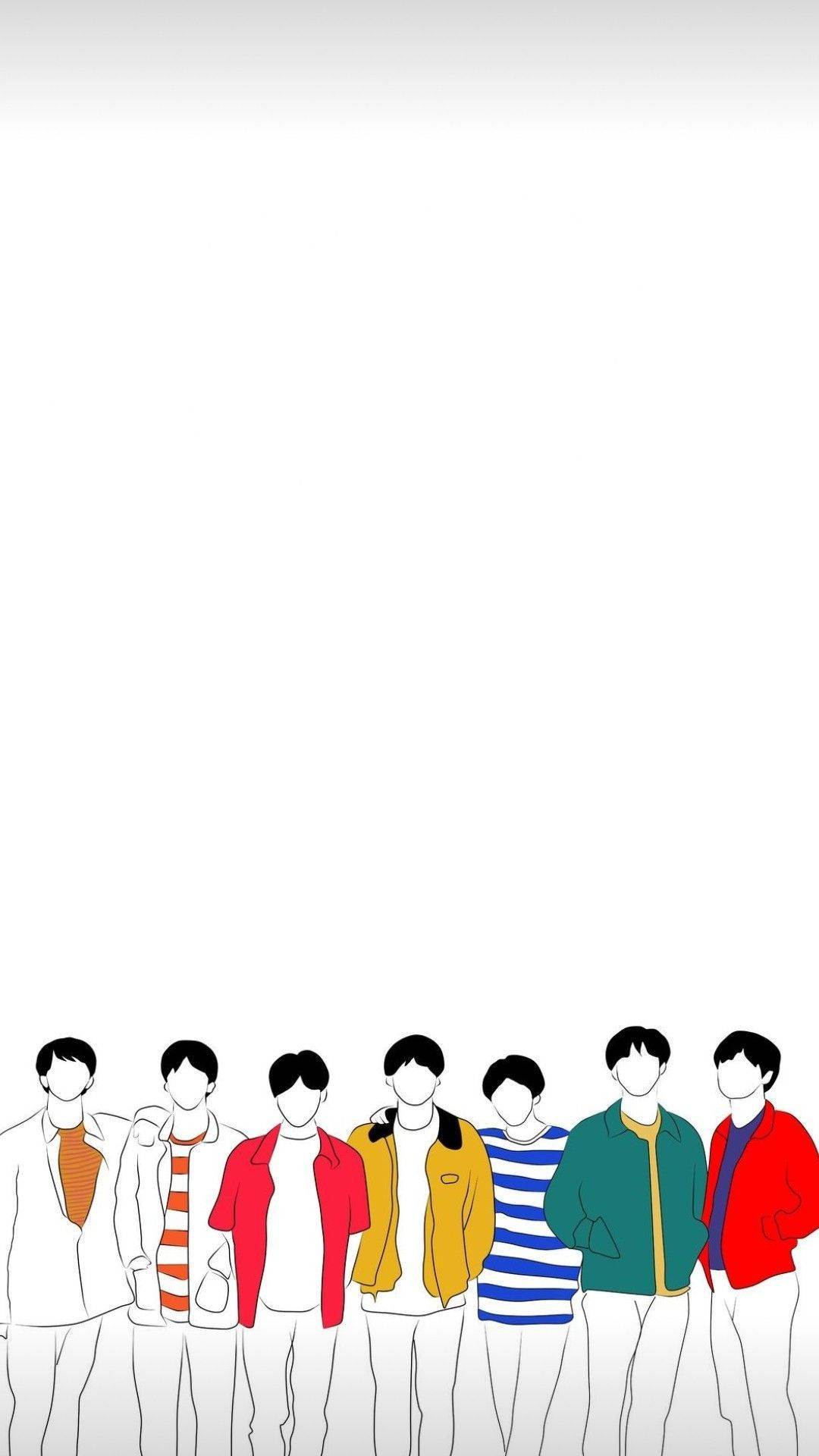 Cute Bts Drawing Faceless Wallpaper