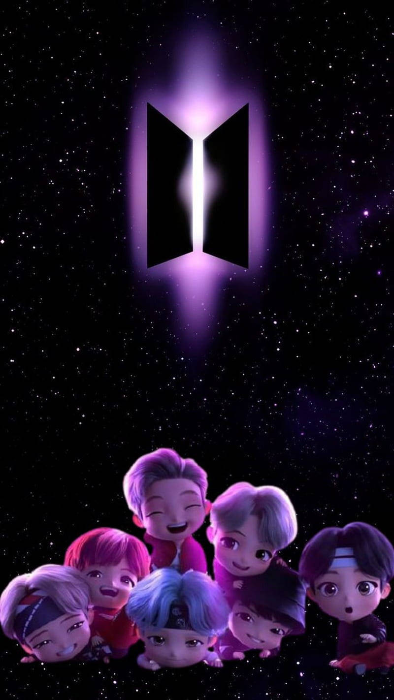 Cute Bts Drawing Tinytan Space Wallpaper