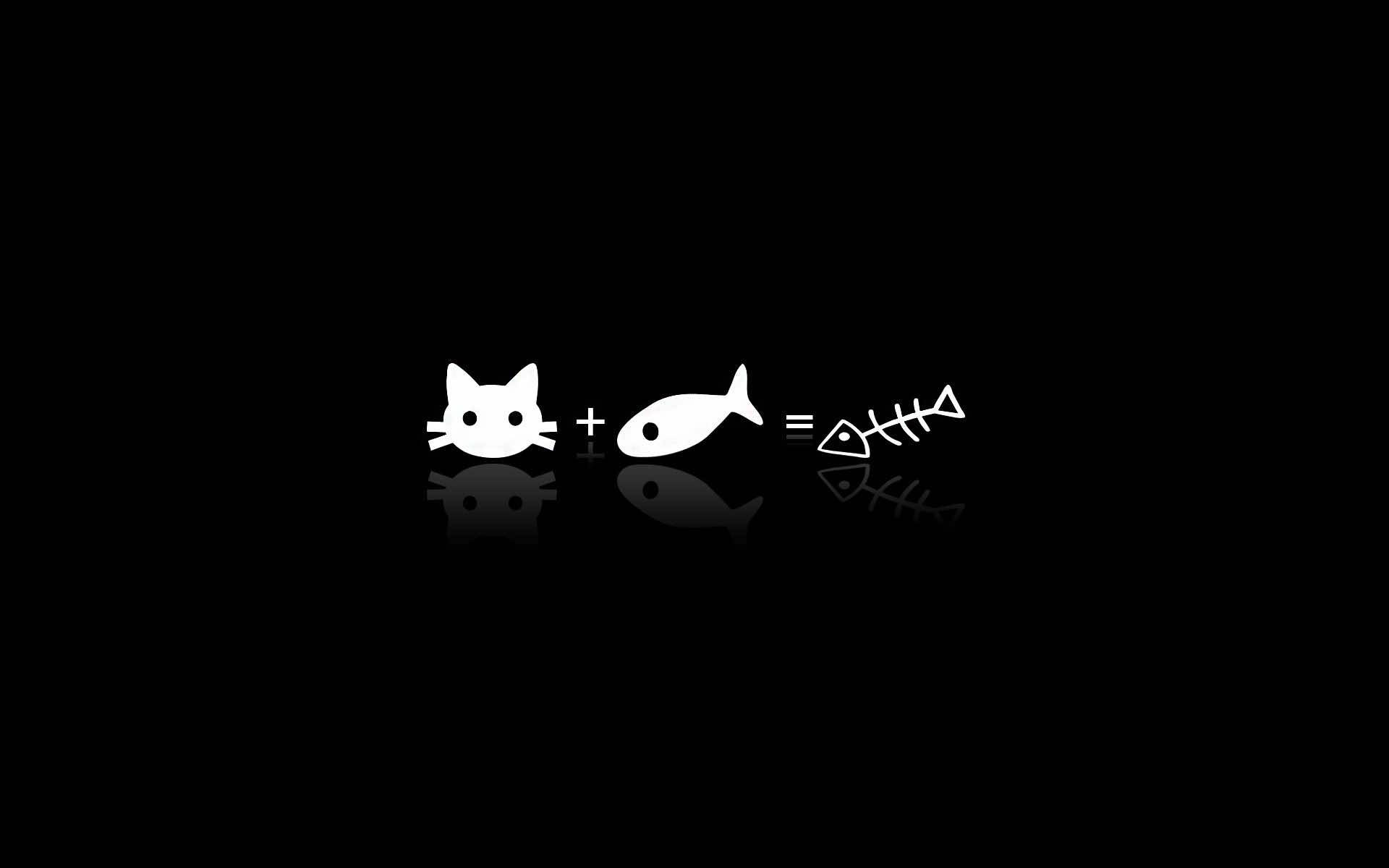 Cute Cat Drawing Black Mac Wallpaper