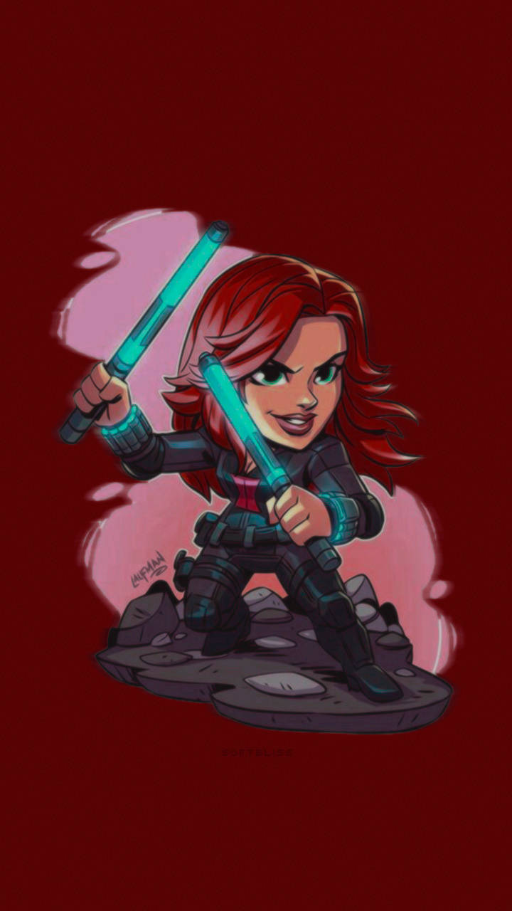 Cute Chibi Black Widow Wallpaper