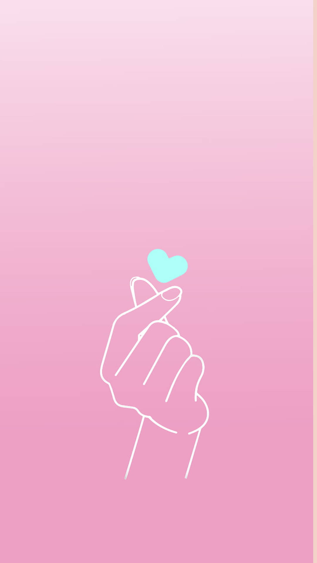 Cute Finger Heart Line Drawing Wallpaper