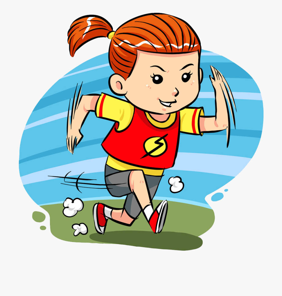 Cute Girl Running Fast Wallpaper