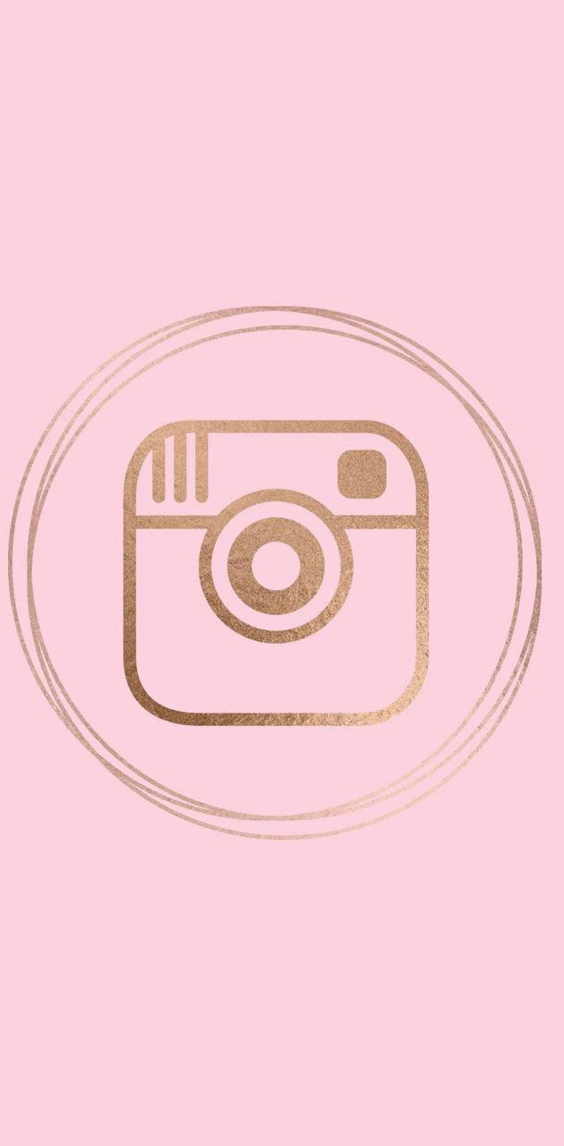 Cute Instagram Logo On Pink Wallpaper