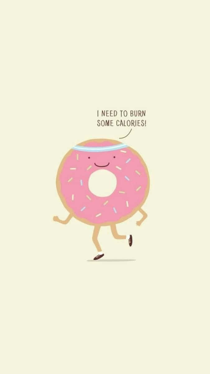 Cute Lock Screen Donut Running Wallpaper