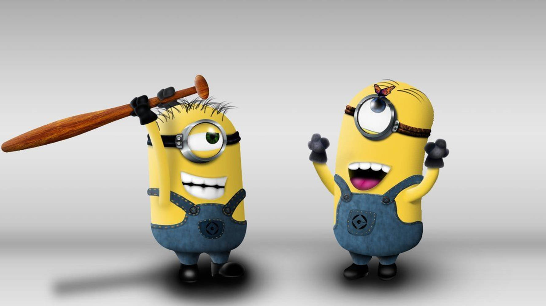 Cute Minion Stuart Playing With Carl Wallpaper