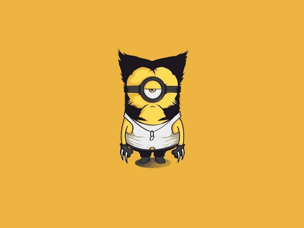 Cute Minion Wolverine Vector Wallpaper