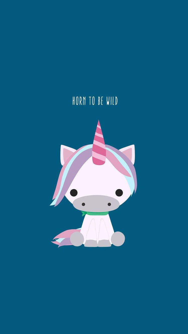 Cute Mobile Unicorn Cow Cartoon Wallpaper