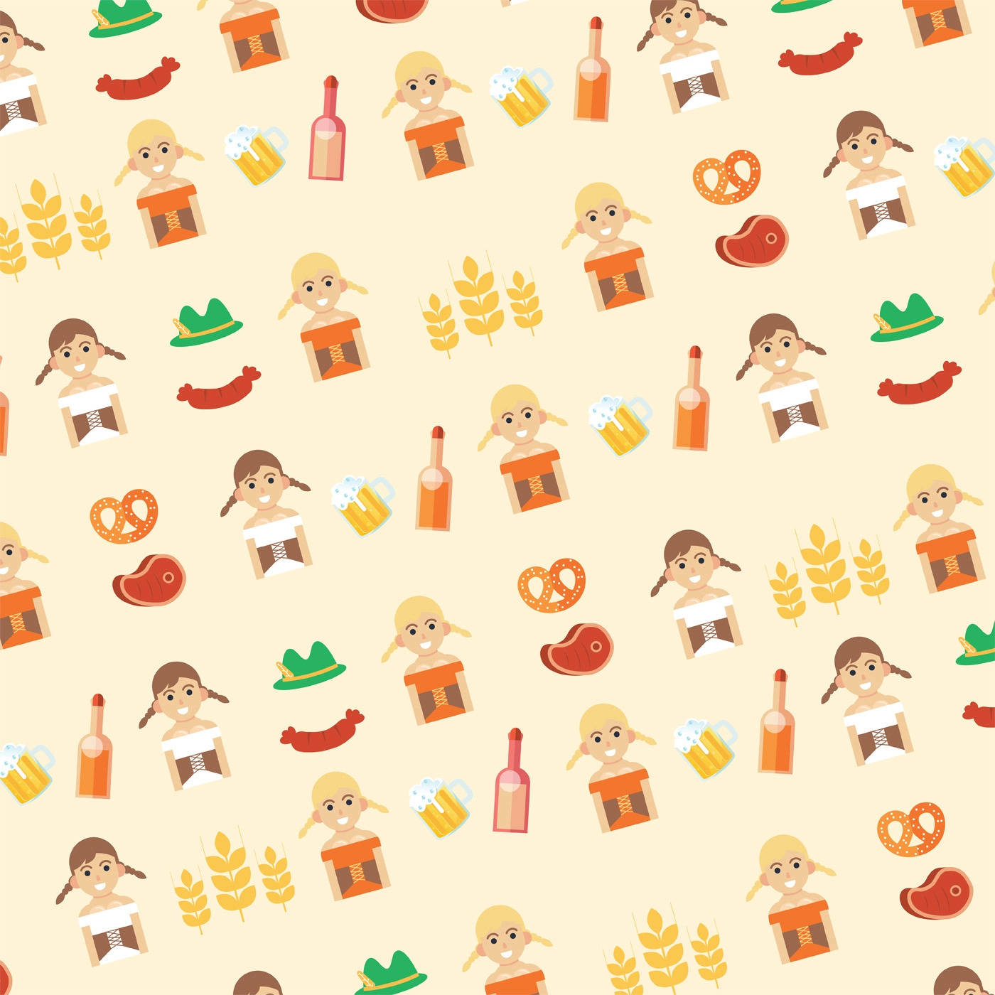 Cute Oktoberfest Pattern Wallpaper