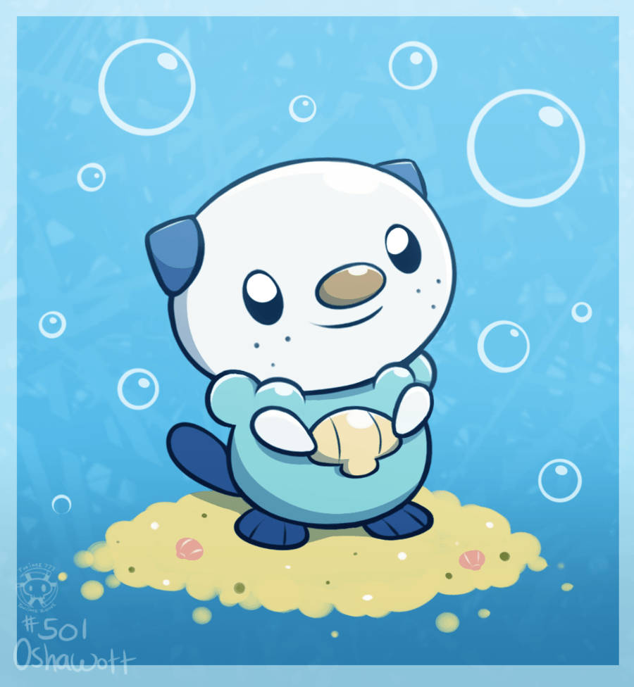 Cute Oshawott Daydreaming Wallpaper