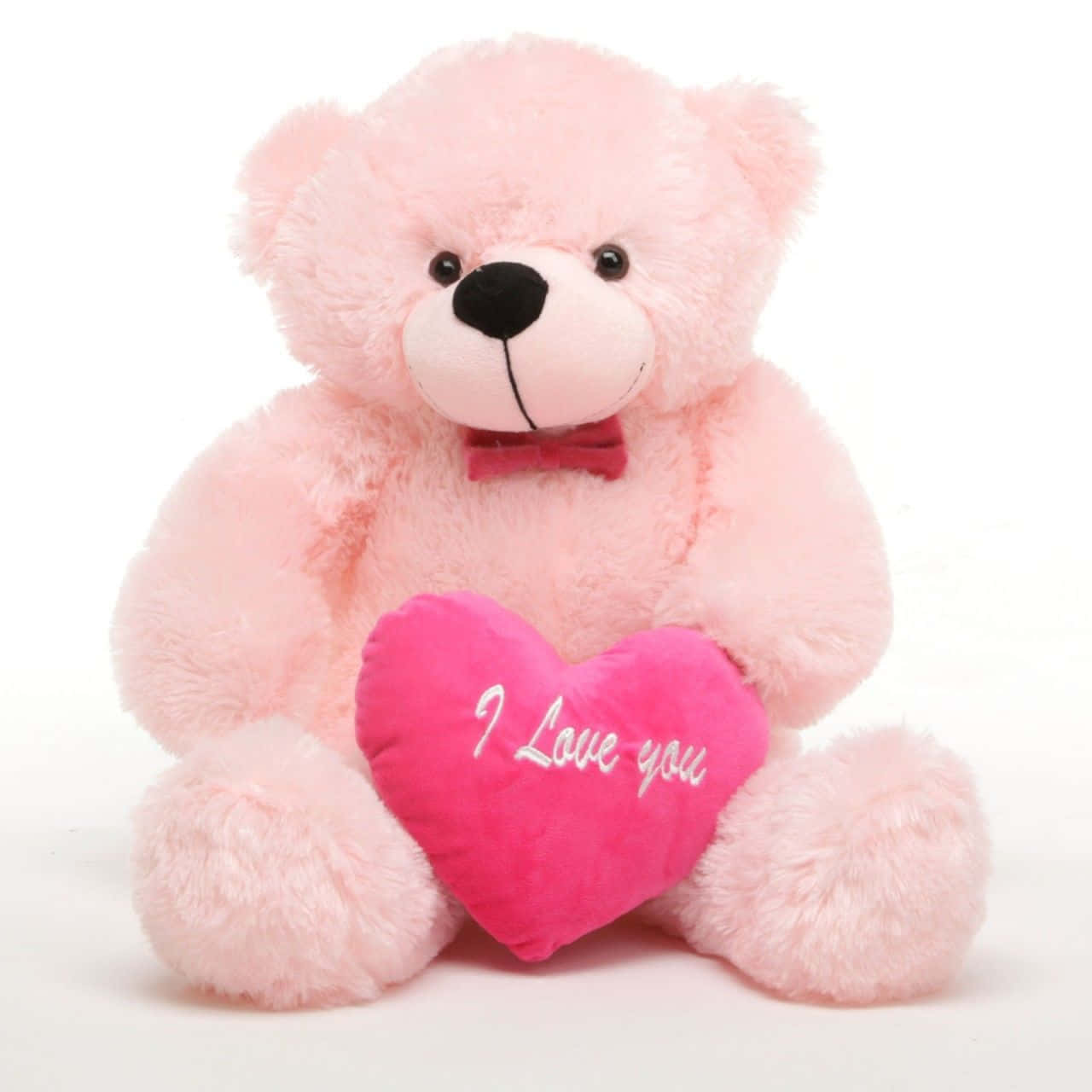 Cute Pink Teddy Bear I Love You Love Wallpaper