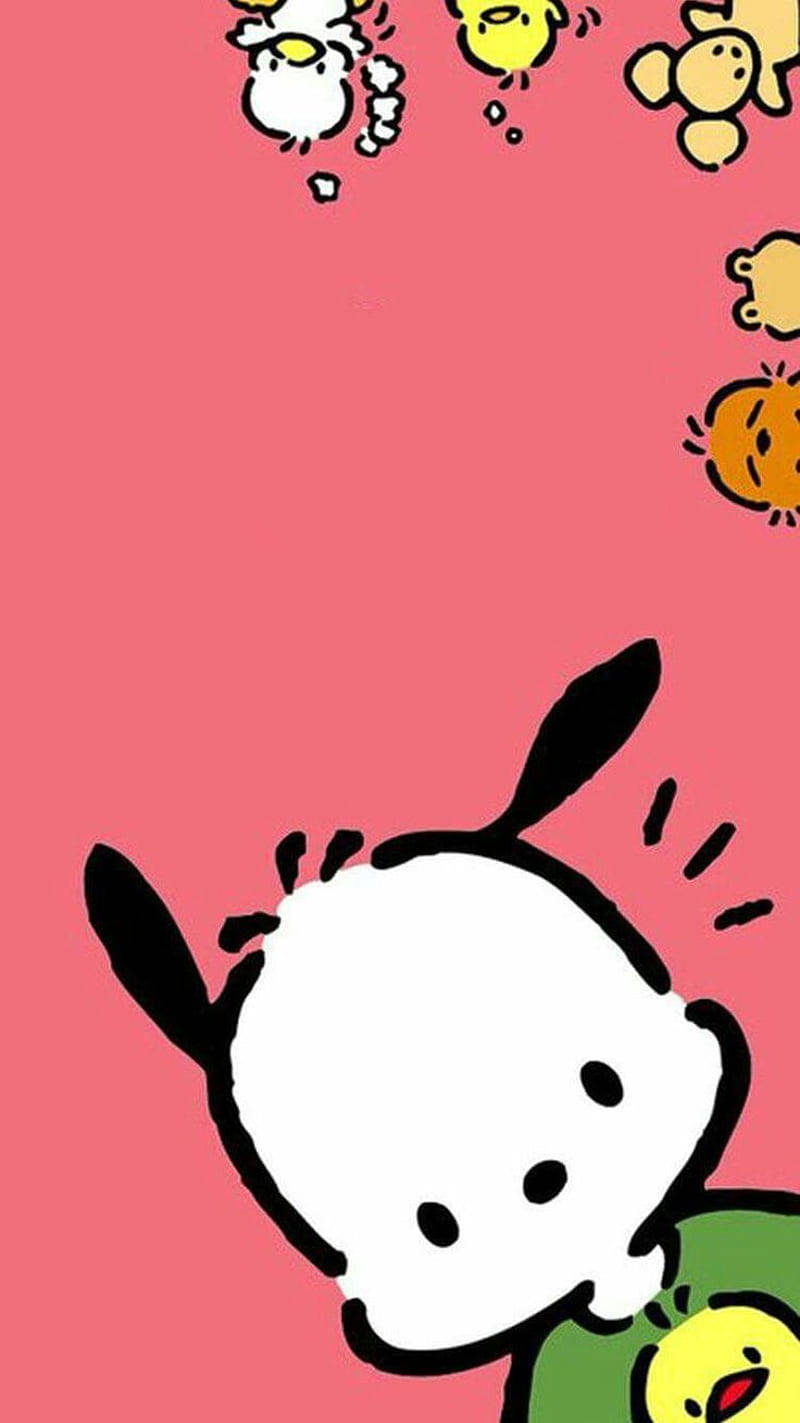 Cute Pochacco Pink Poster Wallpaper