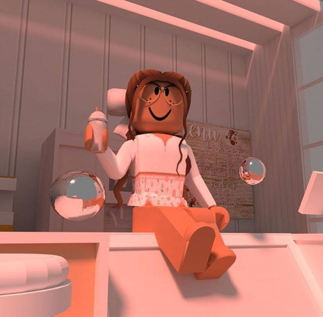 Cute Roblox Girl In Pantry Wallpaper