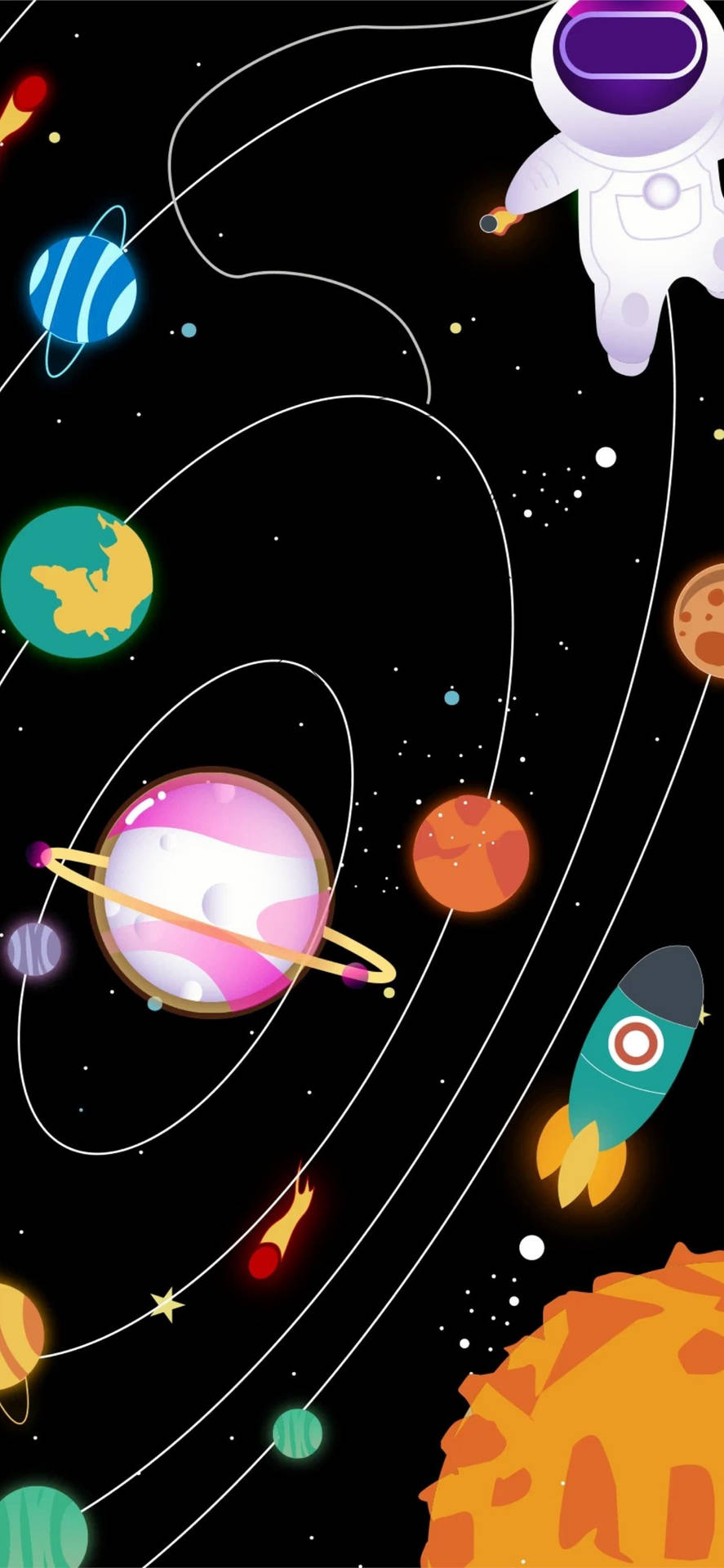 Cute Solar System Themes Wallpaper