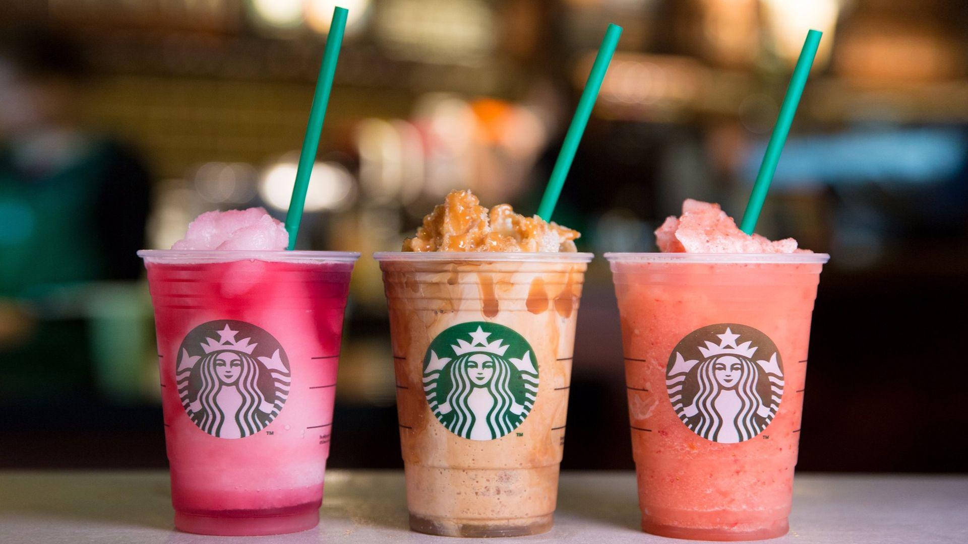 Cute Starbucks Frappe Drinks Wallpaper