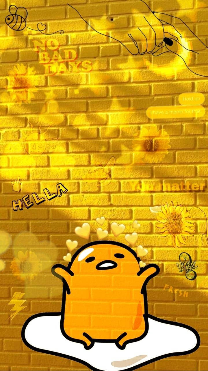 Cute Yellow Gudetama Phone Background Wallpaper