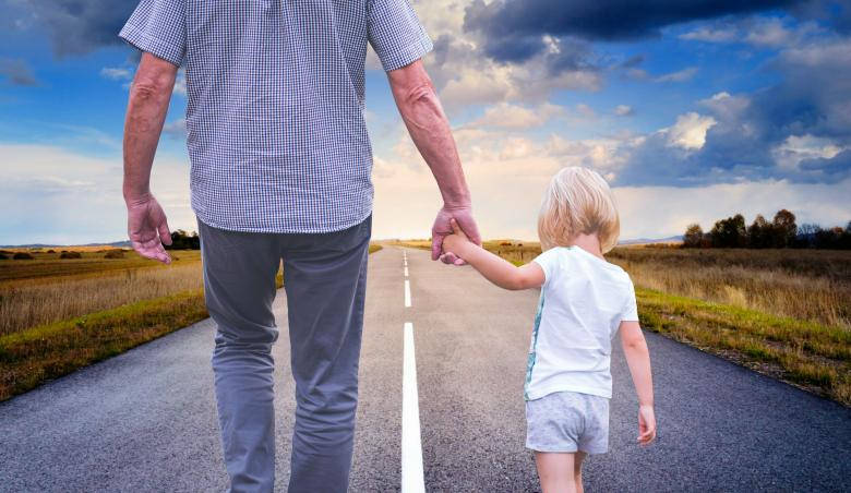 Dad And Son Walking Wallpaper