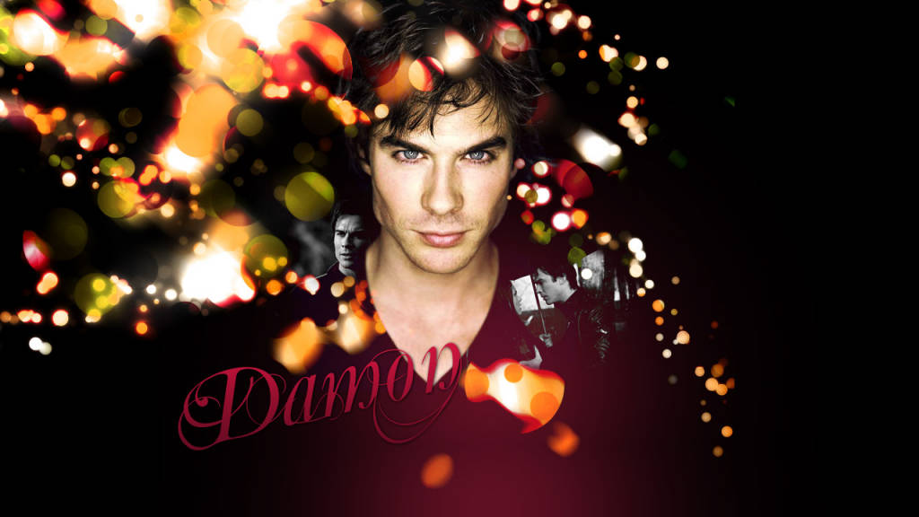 Damon Salvatore Glittery Lights Wallpaper