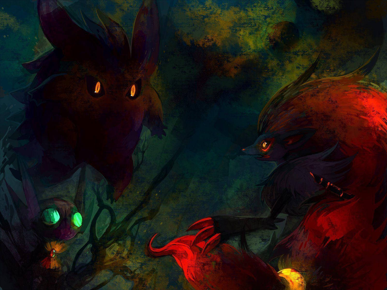 Dark And Creepy Zoroark Art Wallpaper