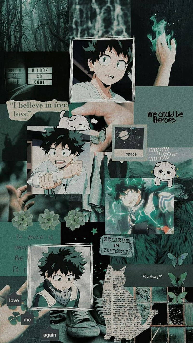 Dark Green Aesthetic My Hero Academia Midoriya Wallpaper