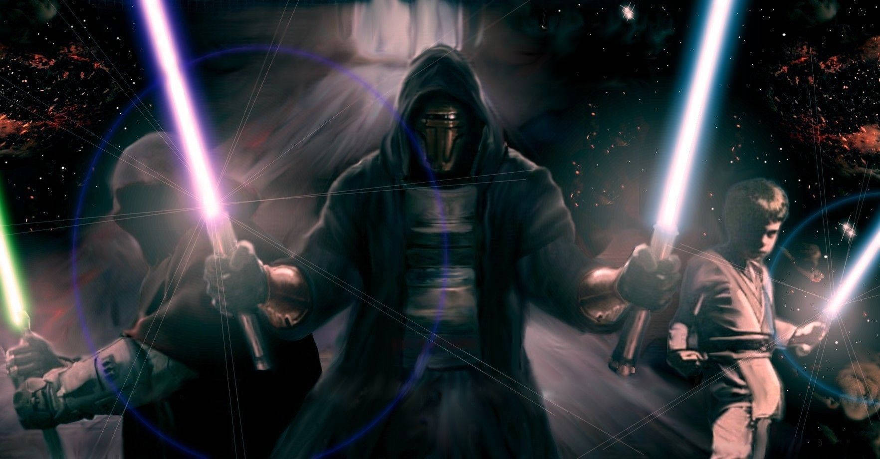 Darth Revan And Skywalker United In Battle. Wallpaper