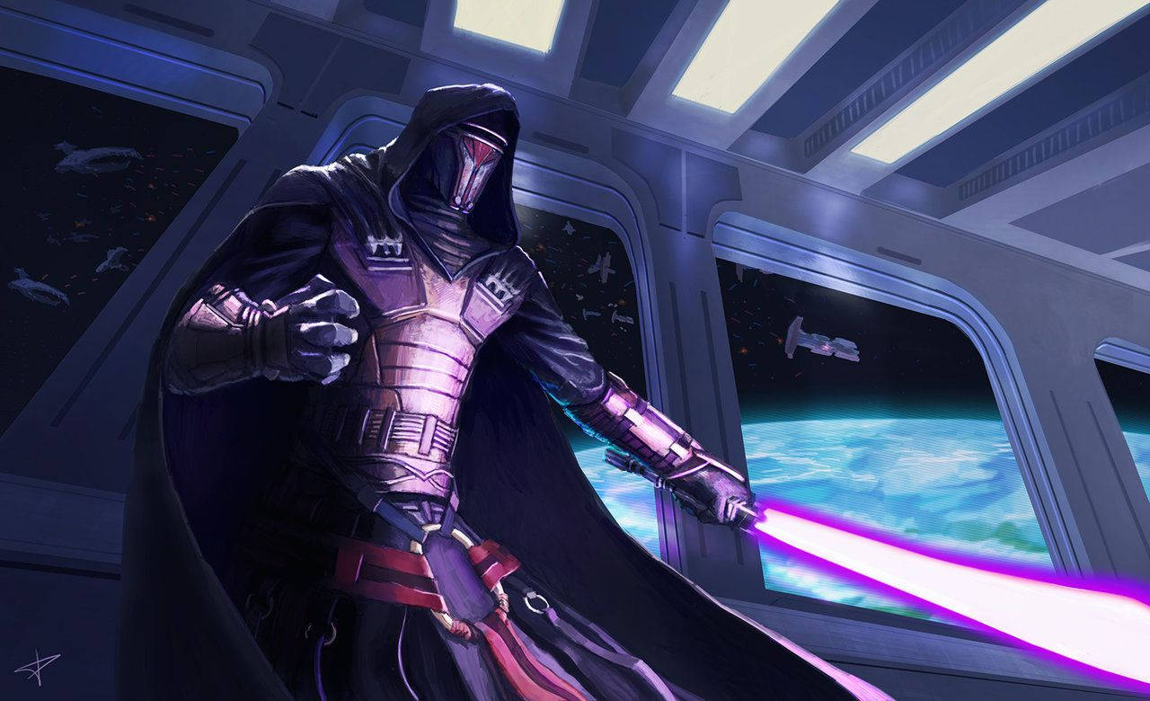 Darth Revan Stands Tall In The Galaxy Wallpaper