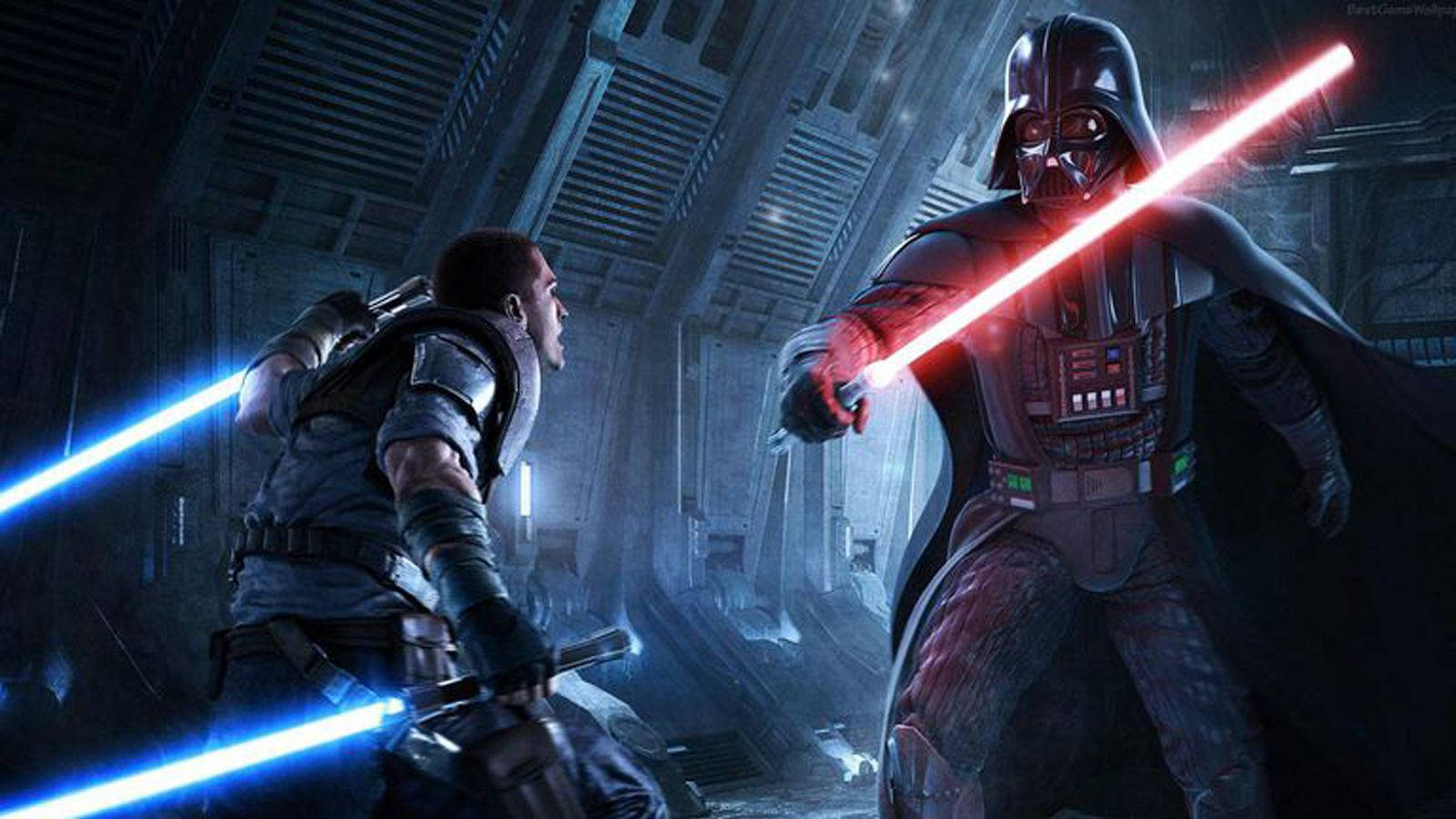 Darth Vader Looms In Star Wars Jedi Fallen Order Wallpaper