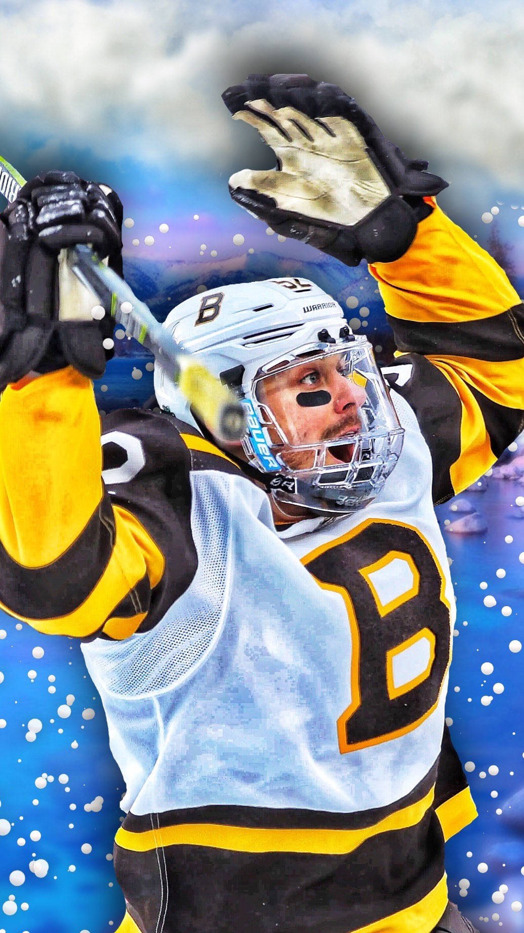 David Pastrnak Hands Up Fan Art Wallpaper