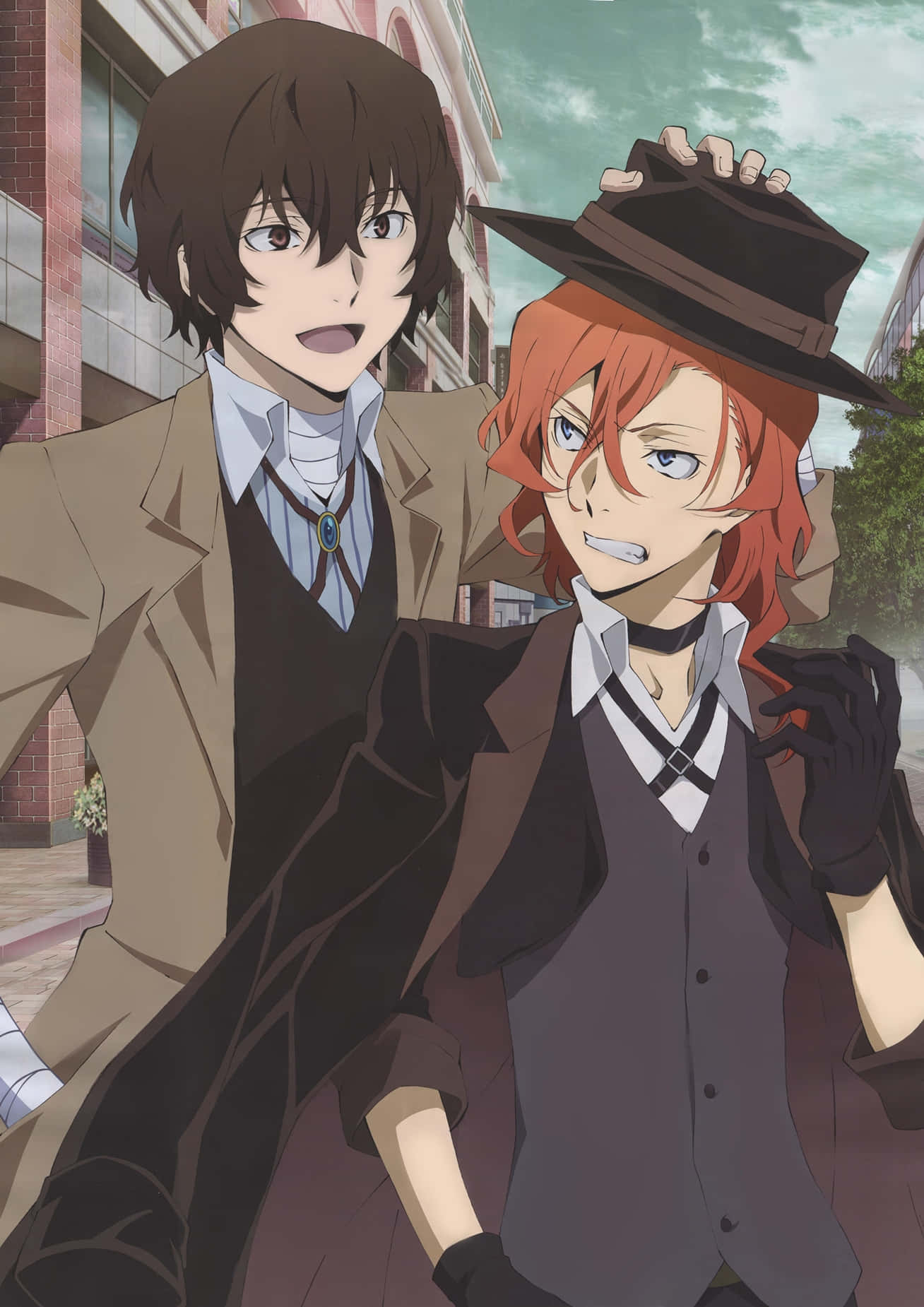 Dazai Osamu And Chuuya Nakahara Teasing Friends Wallpaper