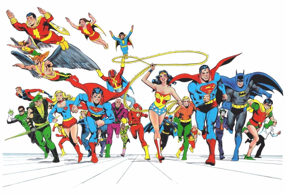 Dc Superheroes In White Background Wallpaper