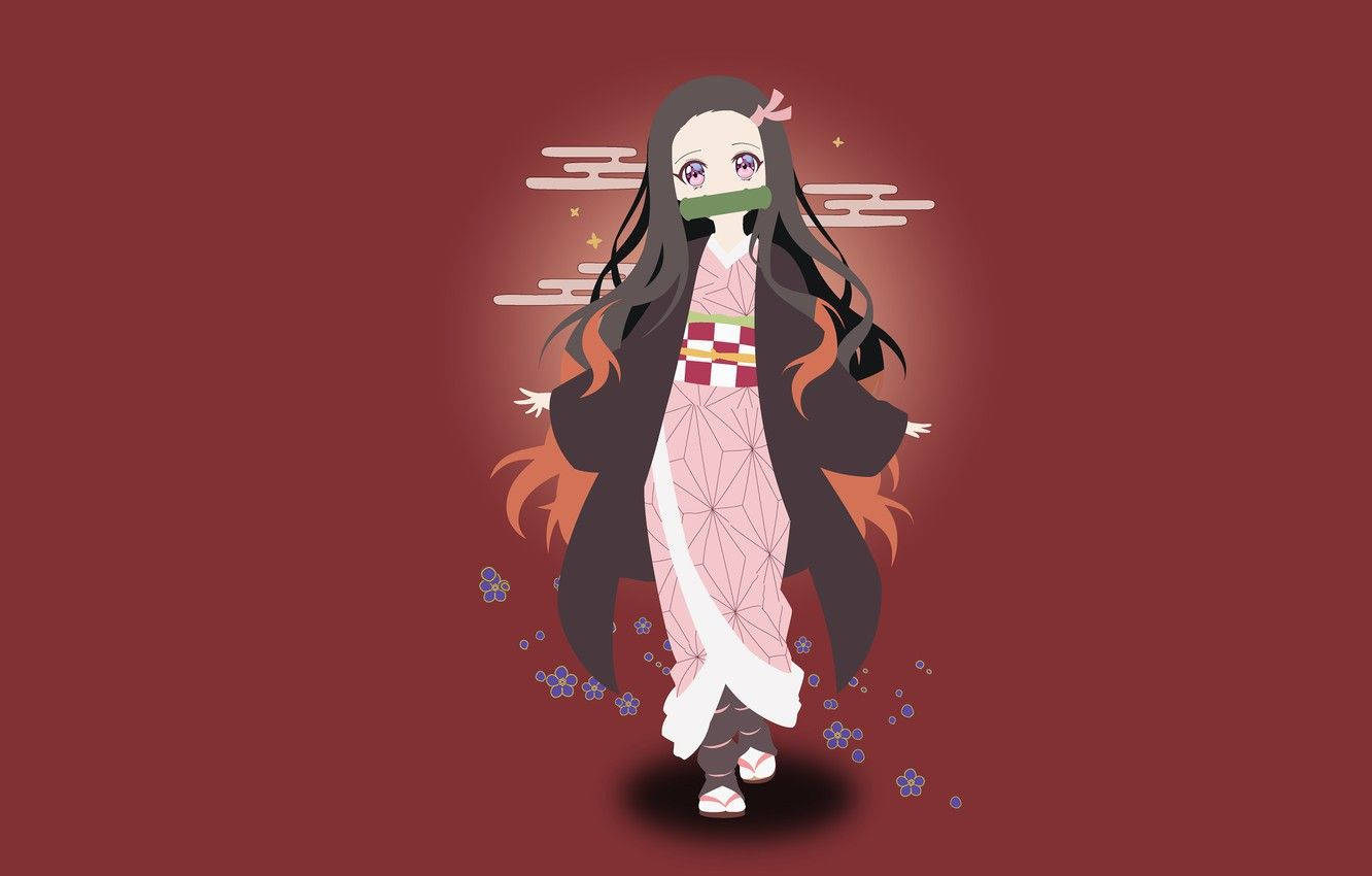 Demon Slayer Nezuko Cute Full Body Wallpaper