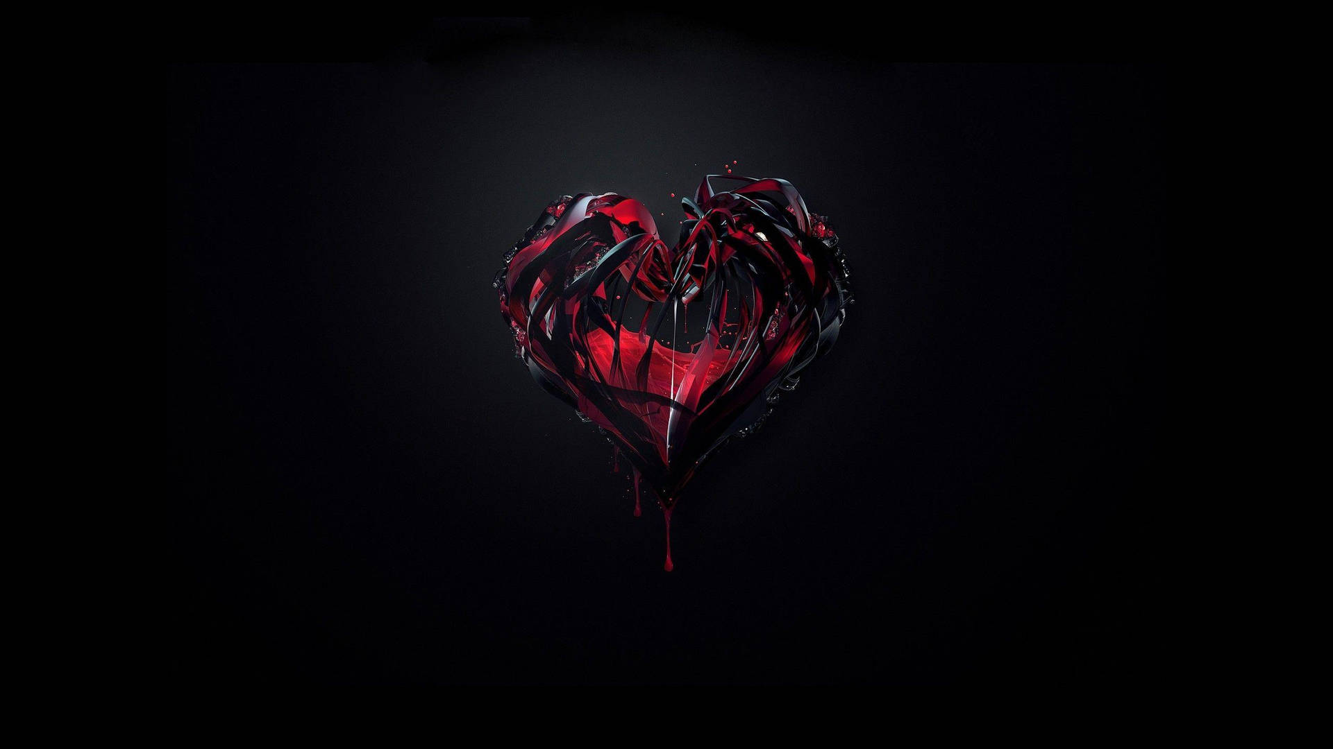 Detailed Red Abstract Heart Black Lover Background Wallpaper