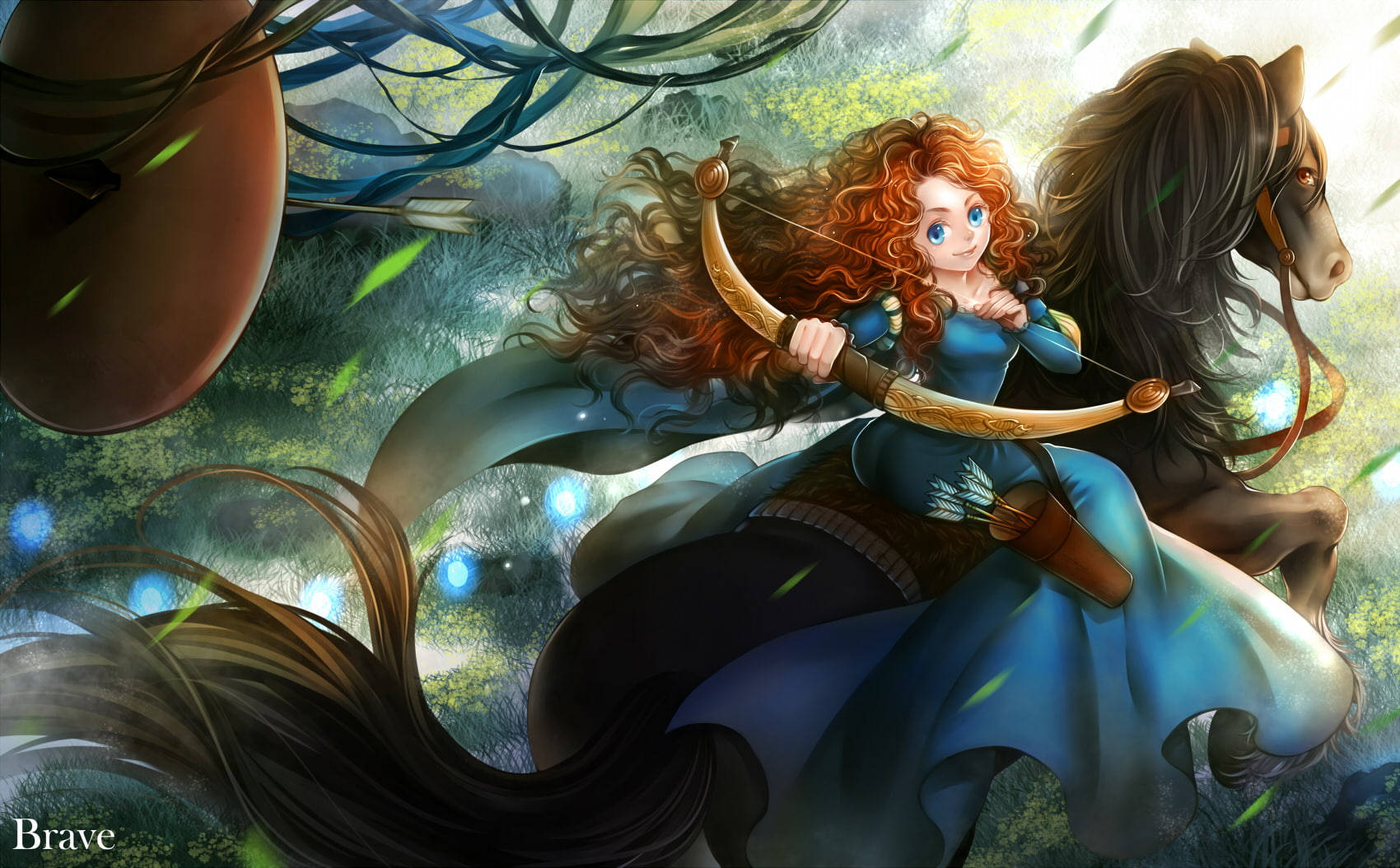 Disney Brave Merida On A Horse Wallpaper