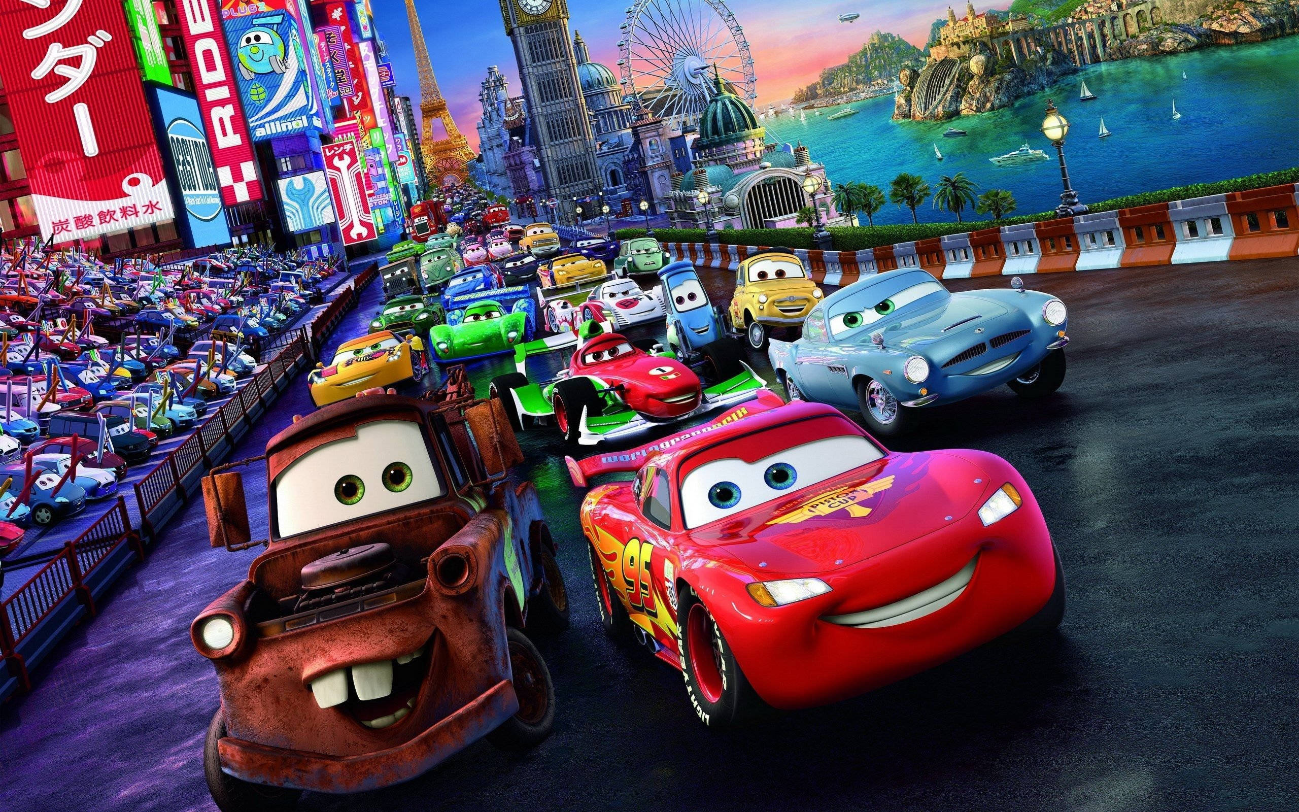 Disney Cars 2 Group Shot Wallpaper