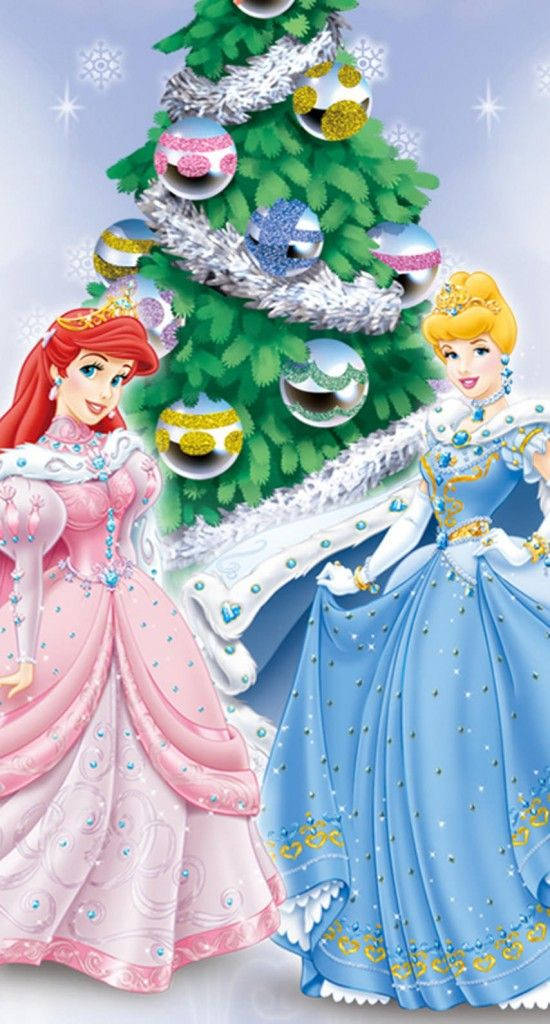 Disney Christmas Iphone Ariel And Cinderella Wallpaper