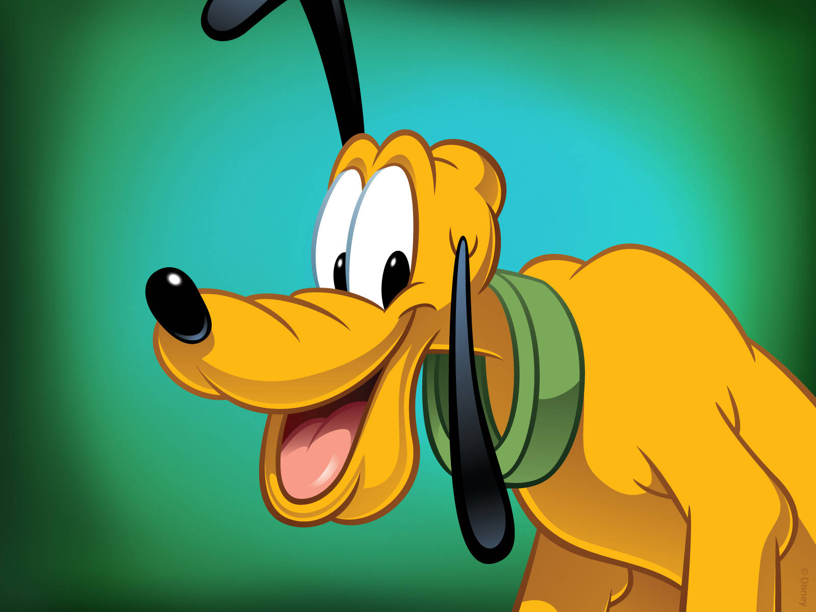 Disney Pluto Green Digital Art Wallpaper