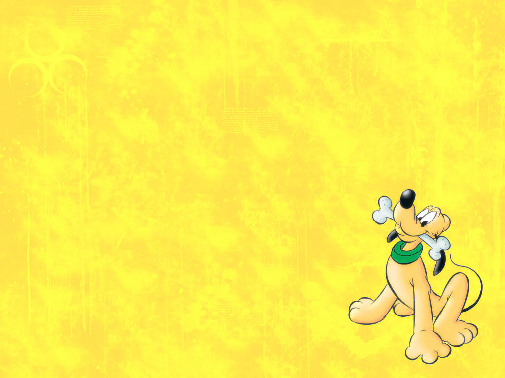 Disney Pluto With Bone Wallpaper