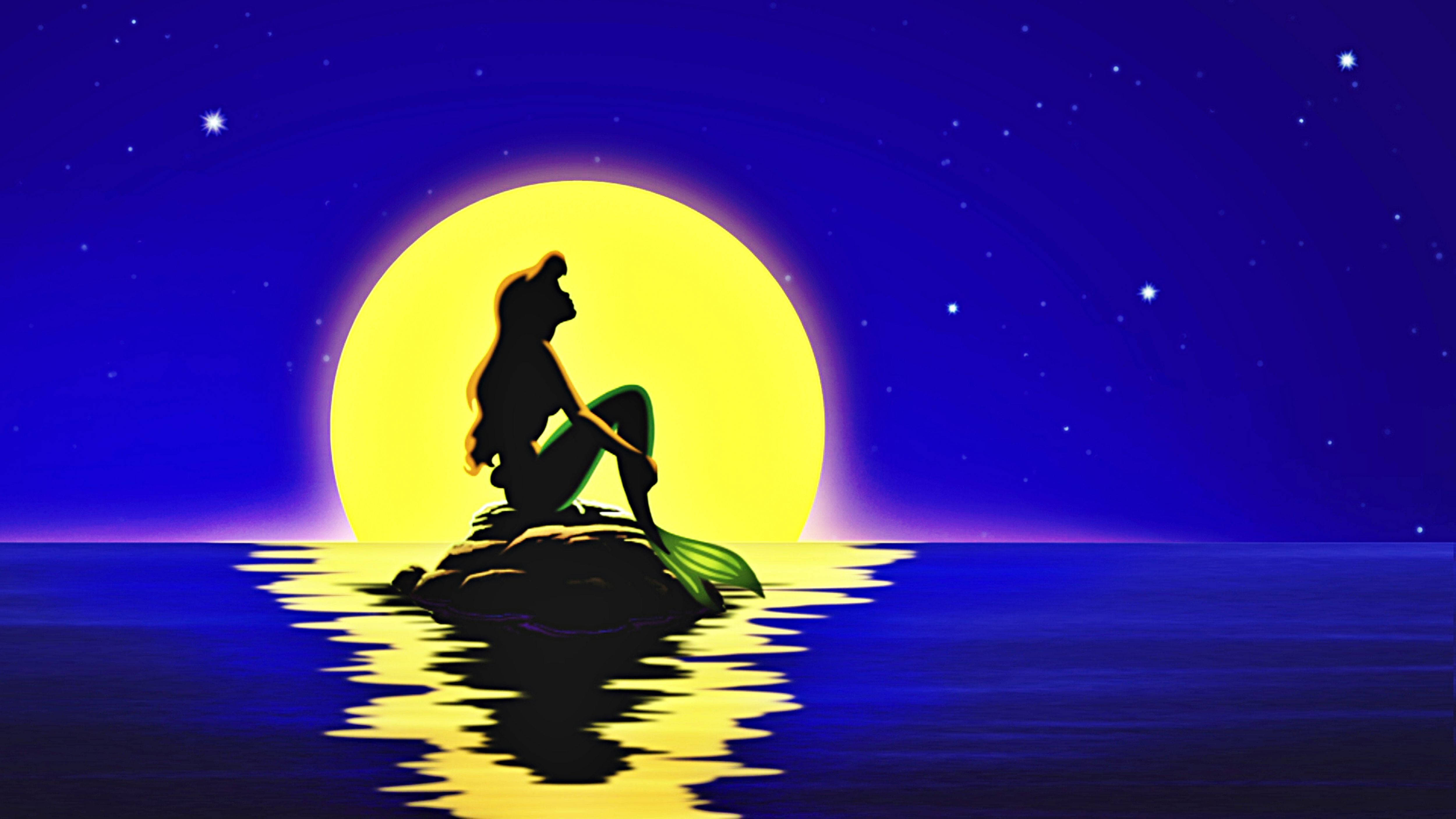 Disney Silhouetted Ariel Laptop Wallpaper