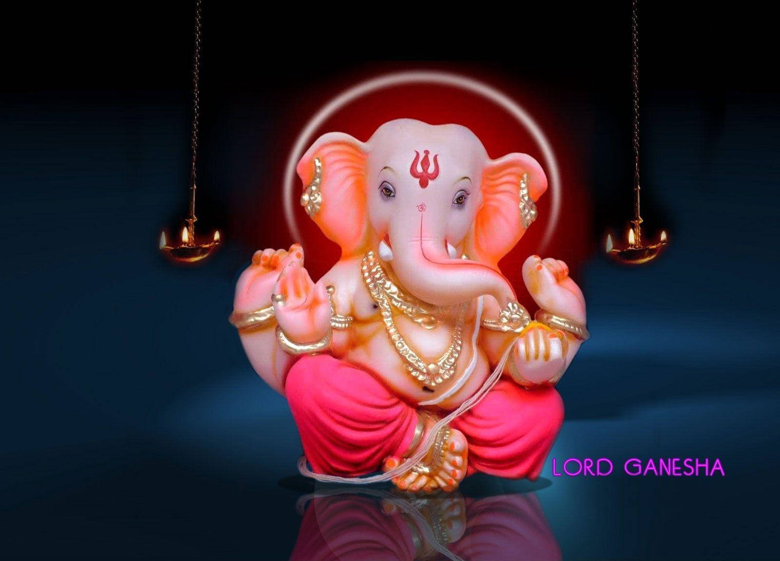 Divine Meditative Stance Of Bal Ganesh Wallpaper