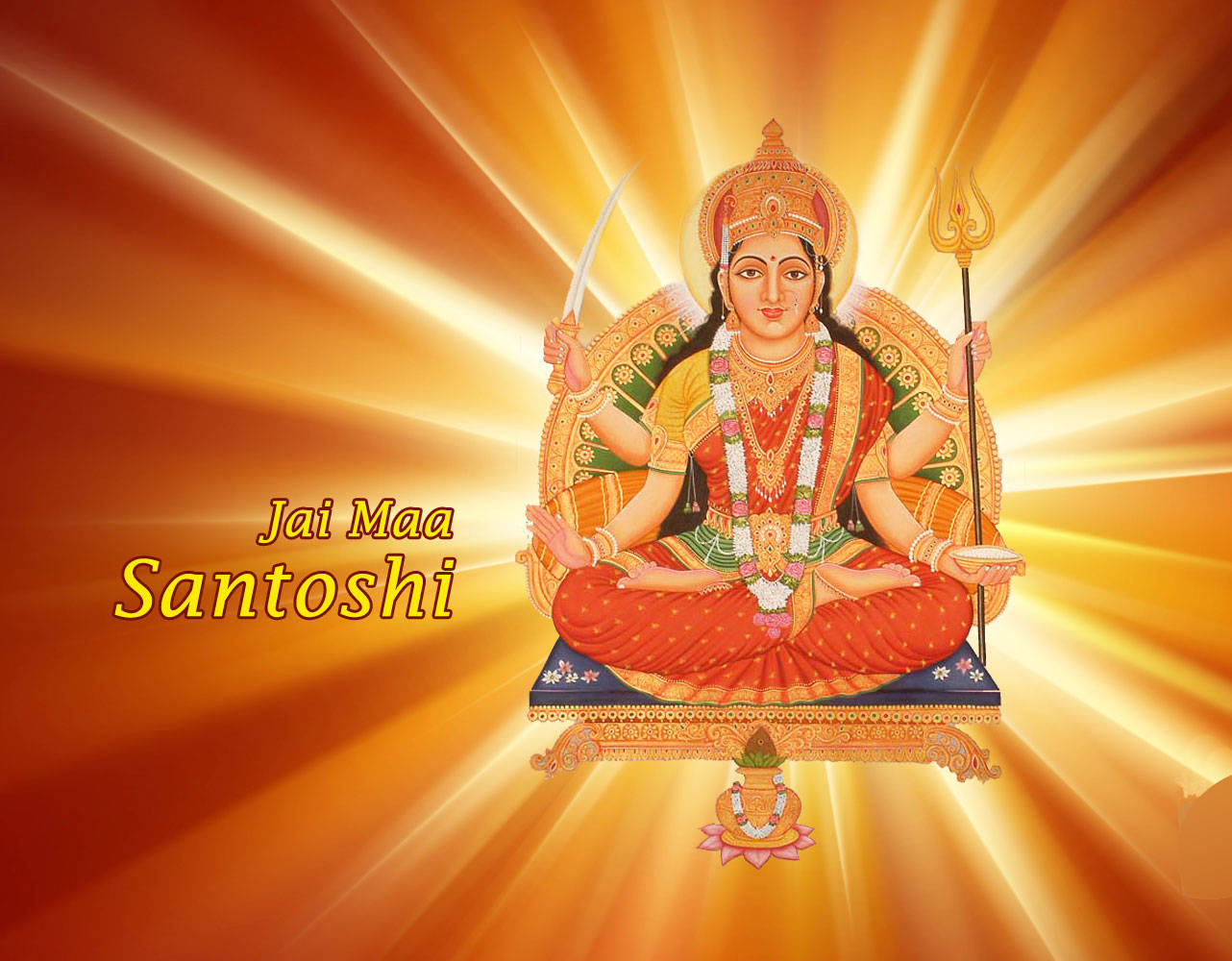 Divine Visage Of Santoshi Maa Wallpaper