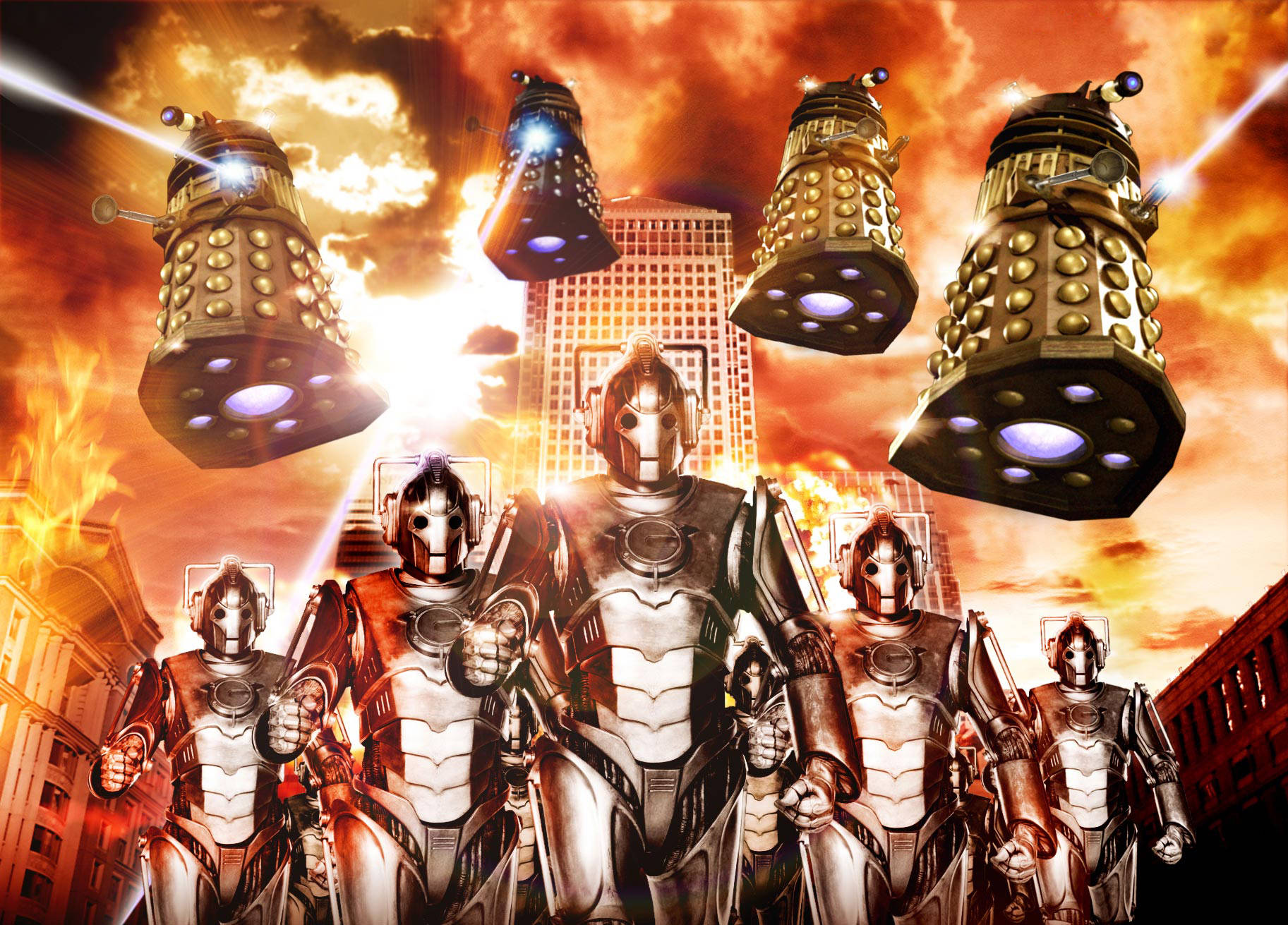 Doctor Who Daleksand Cybermen Invasion Wallpaper