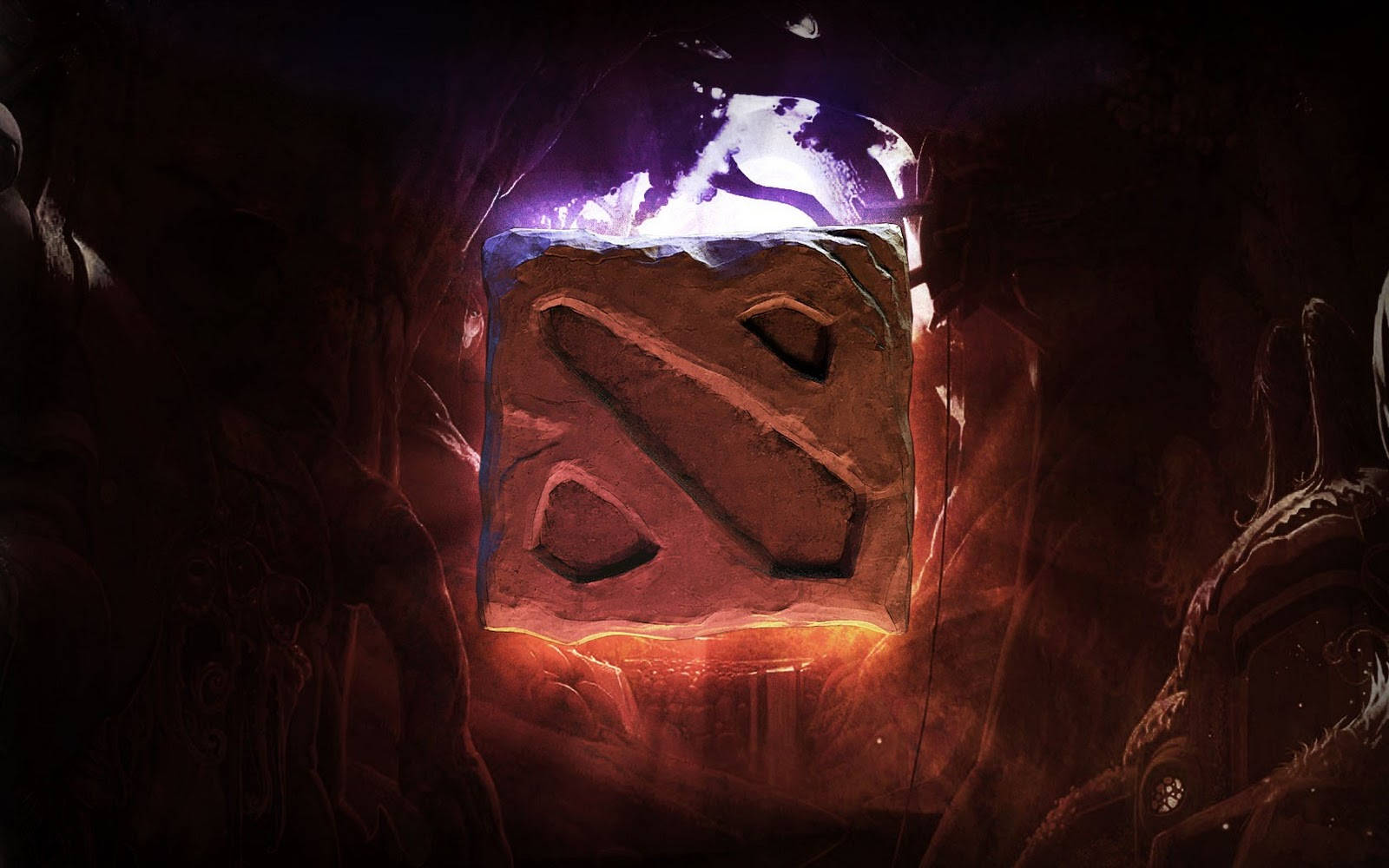 Dota 2 Logo Cave Opening Wallpaper