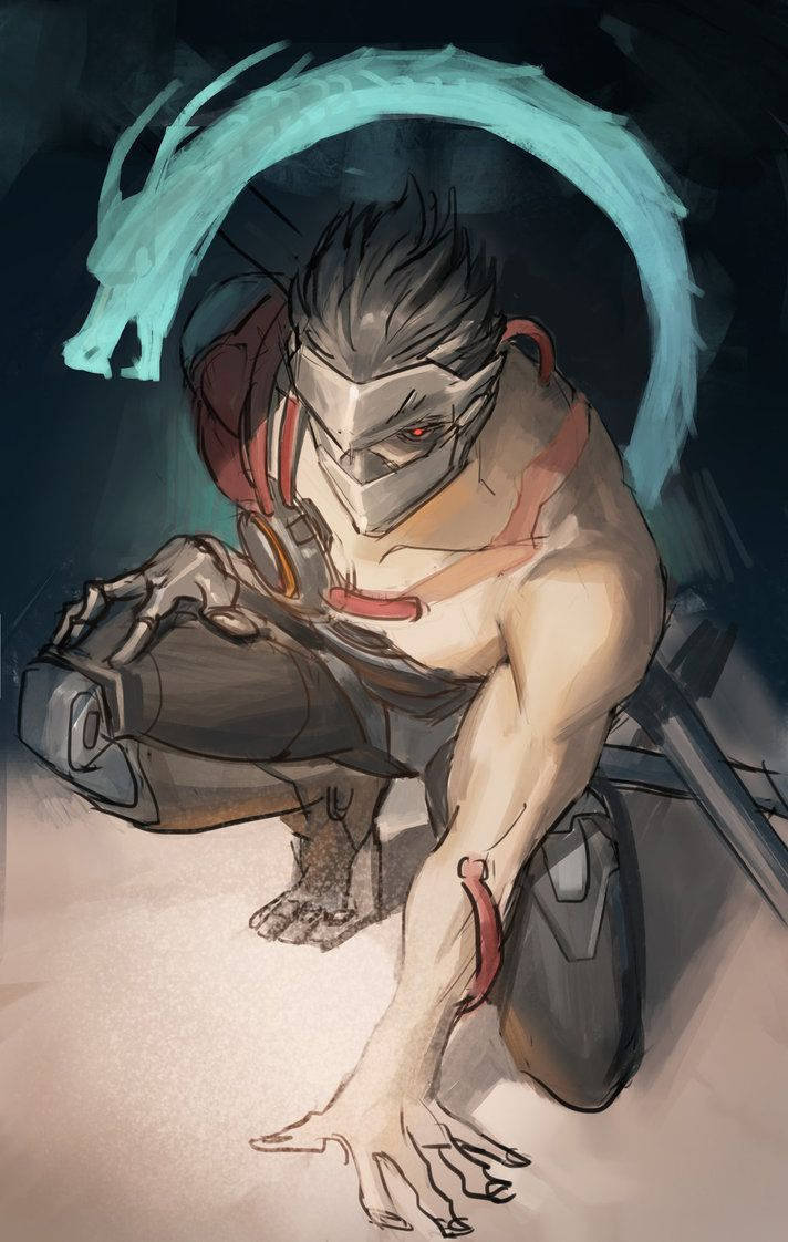 Dragon And Blackwatch Genji Iphone Fanart Wallpaper