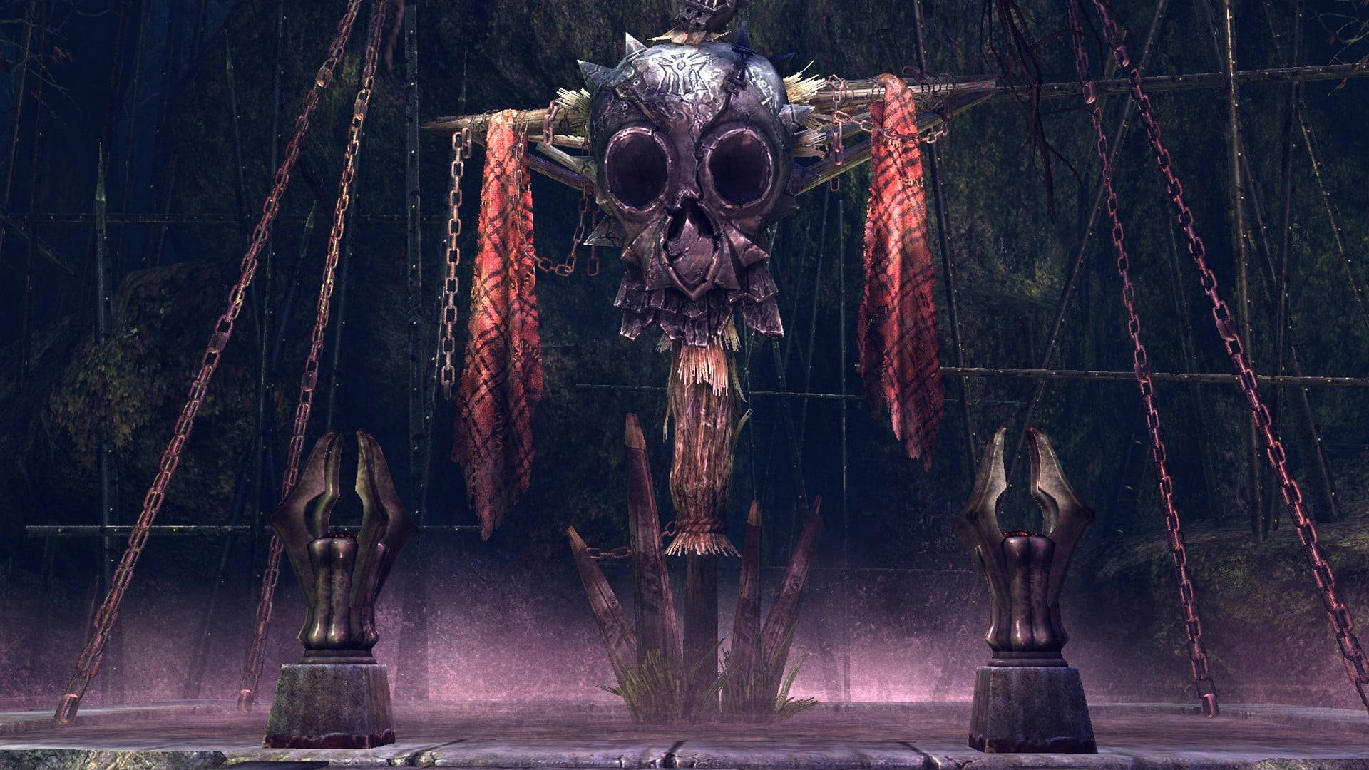 Dramatic Dark Side Metal Skull In Tera Wallpaper